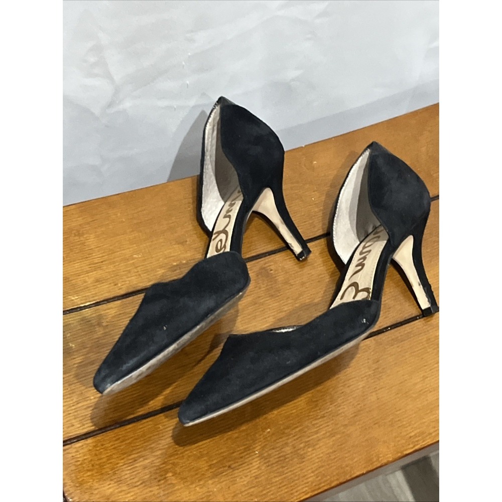 Sam Edelman Delilah Womens Size 7 M Black Suede Heels Pointed Toe Pumps Office - Picture 3 of 6